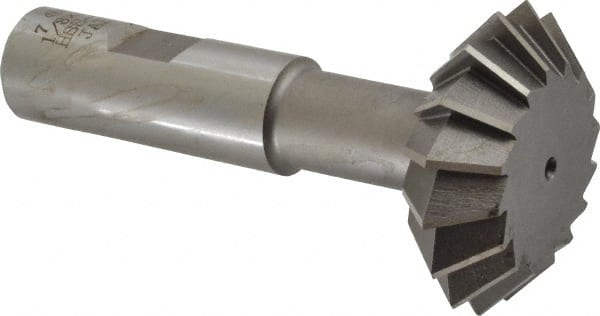 Interstate - 1-7/8° 1-7/8" Cut Diam, 5/8" Cut Width, 3/4" Shank, Cobalt Double-Angle Cutter - Exact Industrial Supply