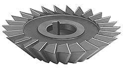 Value Collection - 6" Diam x 1" Width of Cut, 60° Included Angle, Arbor Connection, High Speed Steel Single Angle Cutter - Right Hand Cut, Oxide Finish - Exact Industrial Supply