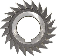 Value Collection - 3" Diam x 1/2" Width of Cut, 45° Included Angle, Arbor Connection, High Speed Steel Single Angle Cutter - Right Hand Cut, Oxide Finish - Exact Industrial Supply