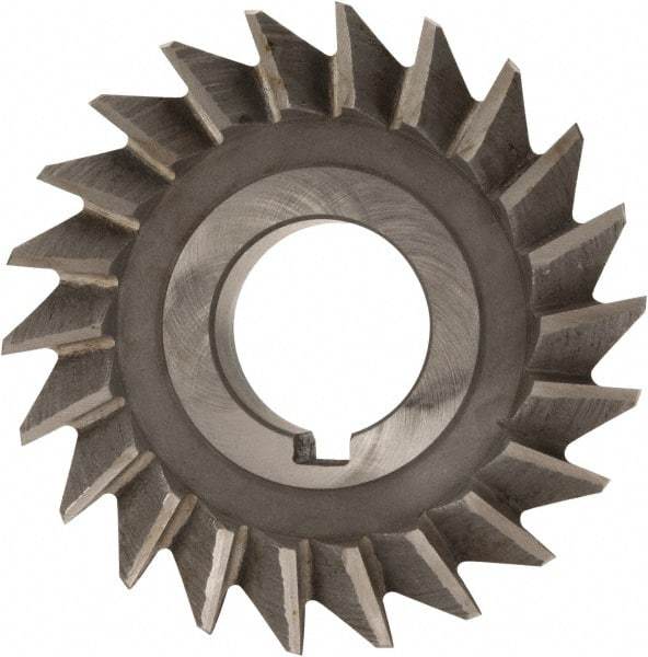 Value Collection - 3" Diam x 5/8" Width of Cut, 45° Included Angle, Arbor Connection, High Speed Steel Single Angle Cutter - Right Hand Cut, Oxide Finish - Exact Industrial Supply