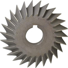 Value Collection - 4" Diam x 3/4" Width of Cut, 45° Included Angle, Arbor Connection, High Speed Steel Single Angle Cutter - Right Hand Cut, Oxide Finish - Exact Industrial Supply