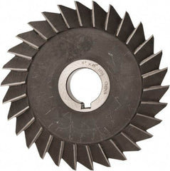 Value Collection - 6" Diam x 1" Width of Cut, 45° Included Angle, Arbor Connection, High Speed Steel Single Angle Cutter - Right Hand Cut, Oxide Finish - Exact Industrial Supply