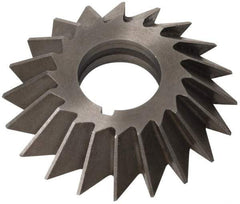 Value Collection - 5" Diam x 1" Width of Cut, 60° Included Angle, Arbor Connection, High Speed Steel Single Angle Cutter - Left Hand Cut, Uncoated - Exact Industrial Supply