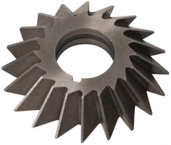 Value Collection - 5" Diam x 1" Width of Cut, 45° Included Angle, Arbor Connection, High Speed Steel Single Angle Cutter - Left Hand Cut, Uncoated - Exact Industrial Supply