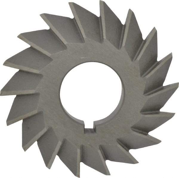Value Collection - 2-1/2" Diam x 1/2" Width of Cut, 45° Included Angle, Arbor Connection, High Speed Steel Single Angle Cutter - Left Hand Cut, Oxide Finish - Exact Industrial Supply