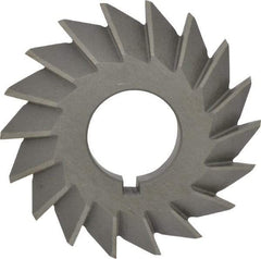 Value Collection - 2-1/2" Diam x 1/2" Width of Cut, 45° Included Angle, Arbor Connection, High Speed Steel Single Angle Cutter - Left Hand Cut, Oxide Finish - Exact Industrial Supply