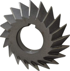 Value Collection - 2-3/4" Diam x 1/2" Width of Cut, 45° Included Angle, Arbor Connection, High Speed Steel Single Angle Cutter - Left Hand Cut, Oxide Finish - Exact Industrial Supply