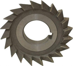 Value Collection - 2-3/4" Diam x 1/2" Width of Cut, 60° Included Angle, Arbor Connection, High Speed Steel Single Angle Cutter - Right Hand Cut, Oxide Finish - Exact Industrial Supply