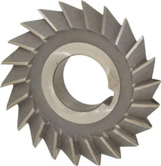 Value Collection - 3" Diam x 5/8" Width of Cut, 60° Included Angle, Arbor Connection, High Speed Steel Single Angle Cutter - Right Hand Cut, Oxide Finish - Exact Industrial Supply