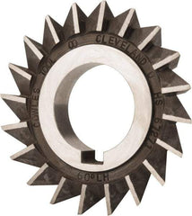 Value Collection - 3" Diam x 1/2" Width of Cut, 60° Included Angle, Arbor Connection, High Speed Steel Single Angle Cutter - Left Hand Cut, Oxide Finish - Exact Industrial Supply
