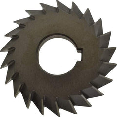 Value Collection - 3" Diam x 5/8" Width of Cut, 60° Included Angle, Arbor Connection, High Speed Steel Single Angle Cutter - Left Hand Cut, Uncoated - Exact Industrial Supply