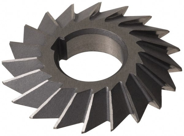 Value Collection - 5° 5" Cut Diam, 3/4" Cut Width, 1-1/4" Arbor, High Speed Steel Double-Angle Cutter - Exact Industrial Supply