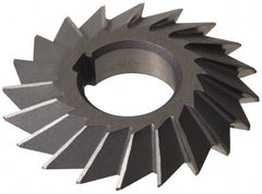 Made in USA - 5° 5" Cut Diam, 1" Cut Width, 1-1/4" Arbor, High Speed Steel Double-Angle Cutter - Exact Industrial Supply