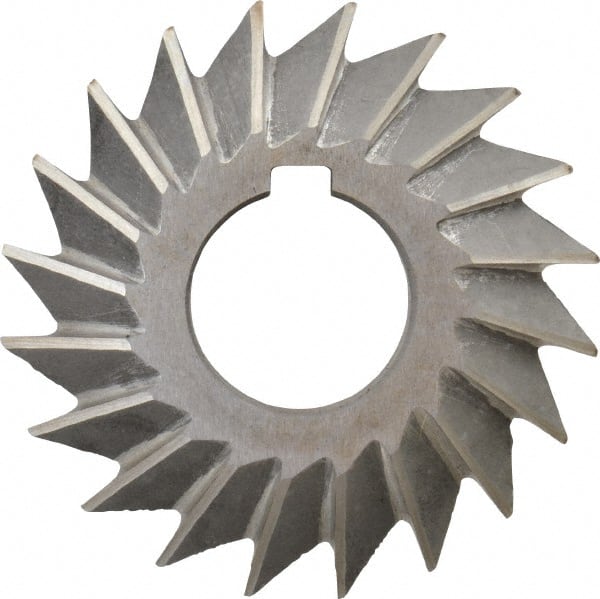 Value Collection - 2-3/4° 2-3/4" Cut Diam, 1/2" Cut Width, 1" Arbor, High Speed Steel Double-Angle Cutter - Exact Industrial Supply