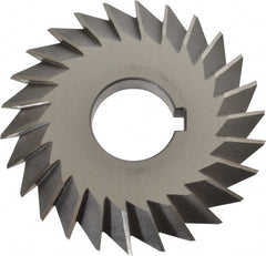 Value Collection - 4° 4" Cut Diam, 1/2" Cut Width, 1-1/4" Arbor, High Speed Steel Double-Angle Cutter - Exact Industrial Supply