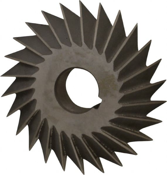 Value Collection - 4° 4" Cut Diam, 3/4" Cut Width, 1" Arbor, High Speed Steel Double-Angle Cutter - Exact Industrial Supply