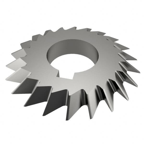 Value Collection - 2-3/4° 2-3/4" Cut Diam, 1/2" Cut Width, 1" Arbor, High Speed Steel Double-Angle Cutter - Exact Industrial Supply
