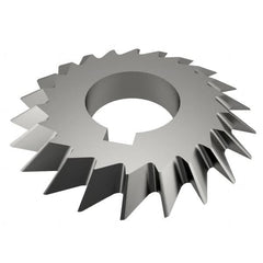 Value Collection - 2-3/4° 2-3/4" Cut Diam, 1/2" Cut Width, 1" Arbor, High Speed Steel Double-Angle Cutter - Exact Industrial Supply