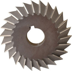 Value Collection - 4° 4" Cut Diam, 3/4" Cut Width, 1" Arbor, High Speed Steel Double-Angle Cutter - Exact Industrial Supply