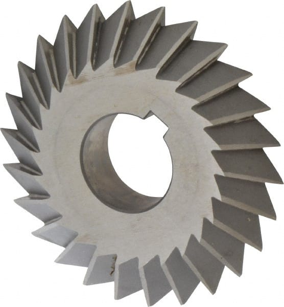 Value Collection - 4° 4" Cut Diam, 3/4" Cut Width, 1-1/4" Arbor, High Speed Steel Double-Angle Cutter - Exact Industrial Supply