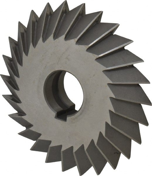 Value Collection - 5° 5" Cut Diam, 1" Cut Width, 1-1/4" Arbor, High Speed Steel Double-Angle Cutter - Exact Industrial Supply