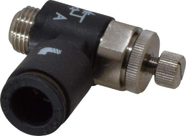 Legris - 8mm Tube OD x 1/8" BSPP Miniature Flow Control Regulator - 0 to 145 psi & Nylon Material - Exact Industrial Supply