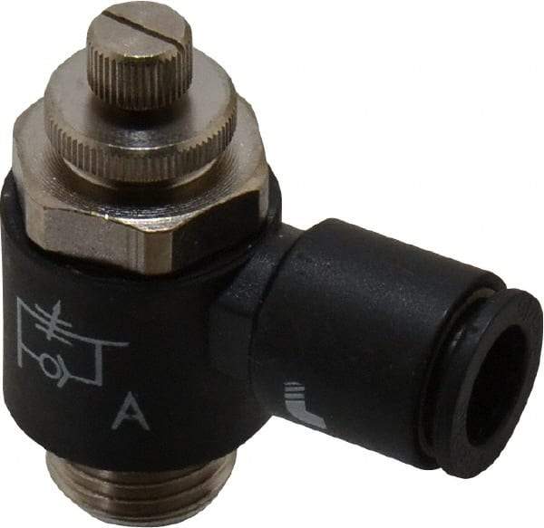 Legris - 8mm Tube OD x 1/4" BSPP Miniature Flow Control Regulator - 0 to 145 psi & Nylon Material - Exact Industrial Supply