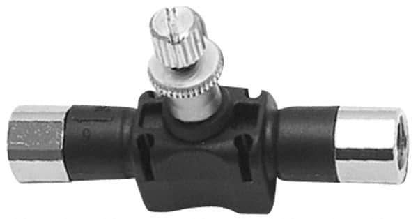 Legris - 1/4" BSPP Threaded In-Line Flow Control Valve - 0 to 145 psi & Nylon Material - Exact Industrial Supply
