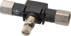 Legris - 1/4" NPT Threaded In-Line Flow Control Valve - 0 to 145 psi & Nylon Material - Exact Industrial Supply