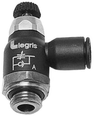 Legris - 12mm Tube OD x 3/8 Male BSPT Compact Meter Out Flow Control Valve - 14.5 to 145 psi, Nylon - Exact Industrial Supply