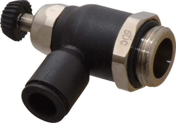 Legris - 8mm Tube OD x 3/8 Male BSPP Compact Meter Out Flow Control Valve - 14.5 to 145 psi, Nylon - Exact Industrial Supply