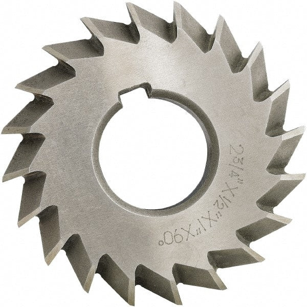 Value Collection - 6° 6" Cut Diam, 3/4" Cut Width, 1-1/4" Arbor, High Speed Steel Double-Angle Cutter - Exact Industrial Supply