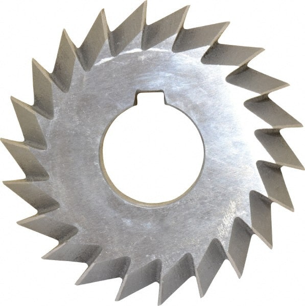 Value Collection - 3° 3" Cut Diam, 5/8" Cut Width, 1" Arbor, High Speed Steel Double-Angle Cutter - Exact Industrial Supply