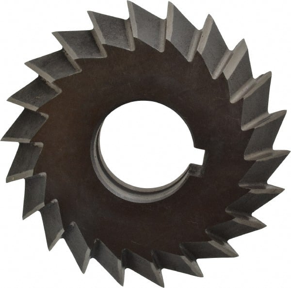 Value Collection - 3° 3" Cut Diam, 3/4" Cut Width, 1" Arbor, High Speed Steel Double-Angle Cutter - Exact Industrial Supply