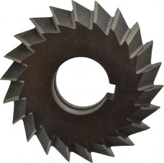 Value Collection - 3° 3" Cut Diam, 3/4" Cut Width, 1" Arbor, High Speed Steel Double-Angle Cutter - Exact Industrial Supply