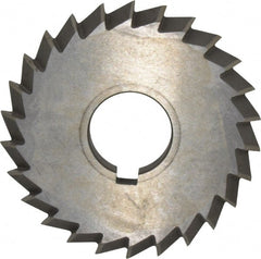 Value Collection - 4° 4" Cut Diam, 1/2" Cut Width, 1-1/4" Arbor, High Speed Steel Double-Angle Cutter - Exact Industrial Supply