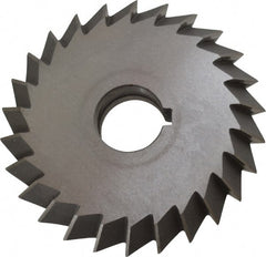 Value Collection - 4° 4" Cut Diam, 3/4" Cut Width, 1" Arbor, High Speed Steel Double-Angle Cutter - Exact Industrial Supply