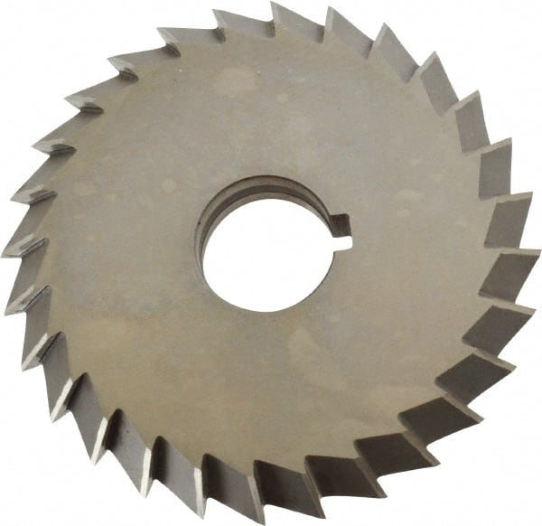 Value Collection - 5° 5" Cut Diam, 3/4" Cut Width, 1-1/4" Arbor, High Speed Steel Double-Angle Cutter - Exact Industrial Supply