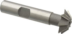 Value Collection - 3/4" Diam x 3/16" Width of Cut, 45° Included Angle, Shank Connection, High Speed Steel Single Angle Cutter - 3/8" Shank Diam, 2-1/8" Overall Length, Right Hand Cut, Uncoated - Exact Industrial Supply