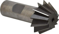 Value Collection - 1-1/2" Diam x 5/8" Width of Cut, 60° Included Angle, Shank Connection, High Speed Steel Single Angle Cutter - 3/4" Shank Diam, 2-3/4" Overall Length, Right Hand Cut, Uncoated - Exact Industrial Supply