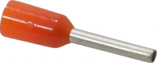 ACI - 22 AWG, Partially Insulated, Crimp Electrical Wire Ferrule - 8mm Long x 1.3mm Diameter Pin, 14mm Overall Length - Exact Industrial Supply