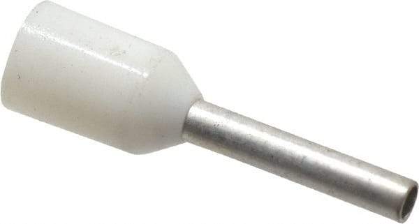 ACI - 20 AWG, Partially Insulated, Crimp Electrical Wire Ferrule - 8mm Long x 1-1/2mm Diameter Pin, 14.4mm Overall Length - Exact Industrial Supply