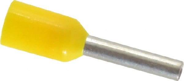 ACI - 18 AWG, Partially Insulated, Crimp Electrical Wire Ferrule - 8mm Long x 1.7mm Diameter Pin, 14.4mm Overall Length - Exact Industrial Supply