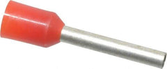 ACI - 16 AWG, Partially Insulated, Crimp Electrical Wire Ferrule - 12mm Long x 2mm Diameter Pin, 18.4mm Overall Length - Exact Industrial Supply