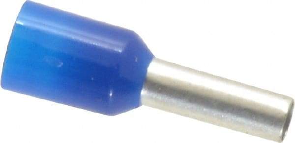 ACI - 14 AWG, Partially Insulated, Crimp Electrical Wire Ferrule - 8mm Long x 2.6mm Diameter Pin, 15mm Overall Length - Exact Industrial Supply