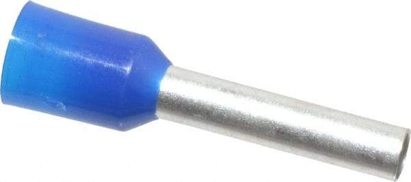 ACI - 14 AWG, Partially Insulated, Crimp Electrical Wire Ferrule - 12mm Long x 2.6mm Diameter Pin, 19mm Overall Length - Exact Industrial Supply