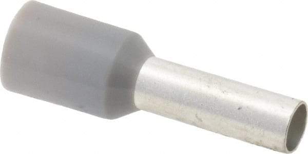 ACI - 12 AWG, Partially Insulated, Crimp Electrical Wire Ferrule - 10mm Long x 3.2mm Diameter Pin, 17-1/2mm Overall Length - Exact Industrial Supply