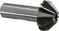 Interstate - 1-1/4" Large x 1/2" Small Diam, 17/32" Width of Cut, 90° Included Angle, High Speed Steel Face Angle Cutter - 5/8" Shank Diam, 2-13/32" Overall Length, Weldon Flat - Exact Industrial Supply