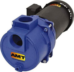 American Machine & Tool - 230/460 Volt, 8/4 Amp, 3 Phase, 3 HP, Self Priming Sewage Trash Pump - 56J Frame, 2 Inch Inlet, TEFC Motor, Cast Iron Housing, Stainless Steel Impeller, Buna N Seal - Exact Industrial Supply