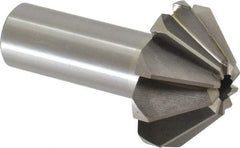 Interstate - 1-5/8" Large x 5/8" Small Diam, 11/16" Width of Cut, 90° Included Angle, Cobalt Face Angle Cutter - 3/4" Shank Diam, 2-11/16" Overall Length, Weldon Flat - Exact Industrial Supply